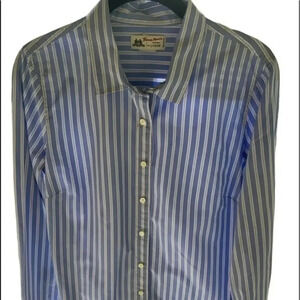 SAILORCORE Blue Stripe Thomas Mason London Shirtmaker For JCrew‎ 8